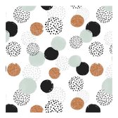 Kangaro toonbankrol - dots wit - 50 cm x 200 meter - 80 gram - K-602051-8-50