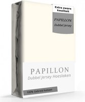 Papillon hoeslaken - dubbel jersey - 190 x 220 - Crème
