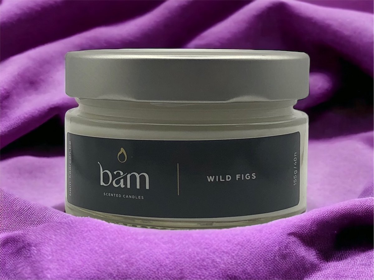 Bam kaarsen - geurkaarsen wilde vijgen - 40 branduren - op basis van zonnebloemwas - cadeau - vegan - wild figs transparant