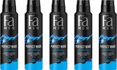 Fa Men Deospray Perfect Wave- Deodorant - 5x 150 ml - Voordeelverpakking