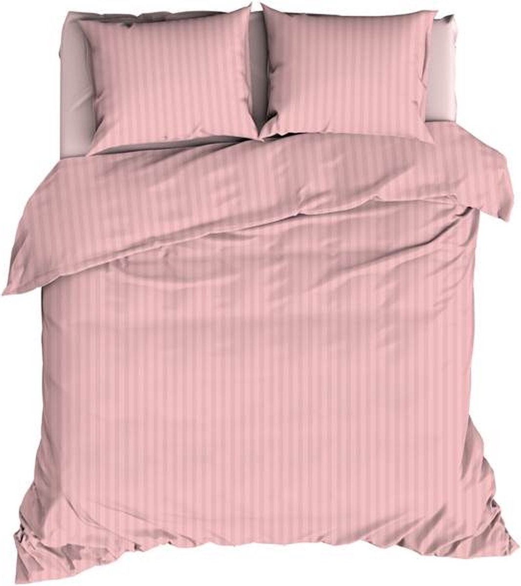 Satin d'Or Satijnstreep Dekbedovertrek - Tweepersoons - 200x200/220 cm - Crystal rose