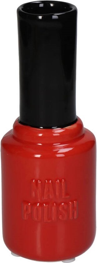ZoeZo Design - Nagellakvaas - Vaas - kleine vaas - nagellak - Hoogglans - zwart - rood - Hoogte 18,5 cm - Ø 7 cm