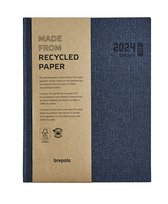 Brepols Agenda 2024 • Ecotiming Kazar • Gerecycleerd papier • Gebonden • 17,1 x 22 cm • Blauw