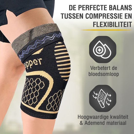 KANGKA® Kniebrace Maat L – Patellabrace – Knieband – Kniebandage – Kniebescherming – Knee Sleeves - Kniebraces Dames en Heren