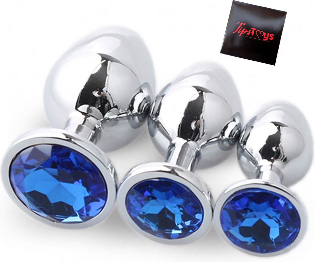 Goedkoopste TipsToys Anaal Buttplug Set - Seksspeeltjes voor Koppels Blauw