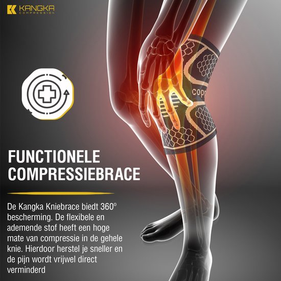 KANGKA Kniebrace Maat M – Patellabrace – Knieband – Kniebandage – Kniebescherming – Knee Sleeves - Kniebraces Dames en Heren