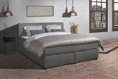 Bol.com Anno 1588 - Boxspring Amsterdam - Pocketvering - Antraciet Lederlook - 120x200 cm - Inclusief Dekbed en Kussens - Twijfe... aanbieding