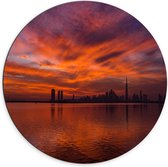 Dibond Muurcirkel - Stad - Gebouwen - Water - Lucht - Kleuren - 70x70 cm Foto op Aluminium Muurcirkel (met ophangsysteem)