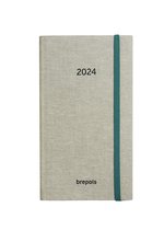 Brepols Agenda 2024 • Notavision 4t • Barista Lungo • Hardcover • 9 x 16 cm • 1week/2 pagina's • Groen