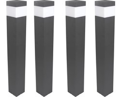 Proventa LED Tuinlantaarns - E27 fitting - 76 cm - Aluminium - Set van 4 - Tuinlamp - Tuinlampjes - Tuinlampen - Tuin lamp