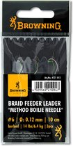 Browning Braid Feeder Leader Method Boilie Needle Barbed 10cm (3pcs) - Maat : Haak 6 - 0.12mm