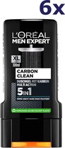 6x L'Oreal Men Expert Shower 250ml Carbon Clean