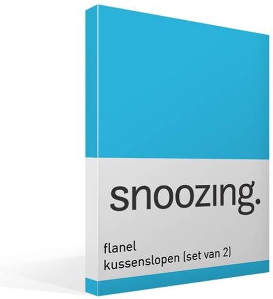 Snoozing - Flanel - Kussenslopen - Set van 2 - 60x70 cm - Turquoise