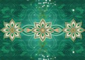 Green Gold Abstract Pattern Photo Wallcovering