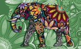 Elephant Flowers Abstract Colours Photo Wallcovering
