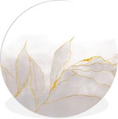WallCircle - Wandcirkel ⌀ 30 - Marmerlook - Grijs - Goud - Chic - Marmer - Ronde schilderijen woonkamer - Wandbord rond - Muurdecoratie cirkel - Kamer decoratie binnen - Wanddecoratie muurcirkel - Woonaccessoires