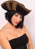 Driesteek kapitein hoed piraat zwart goud - kapiteinshoed piratenhoed - one size