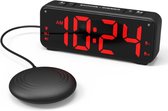 MORIC F1089 - Digitale wekker - Dual Alarm voor Slaapkamer en Slechthorenden - Trilkussen - Zwart