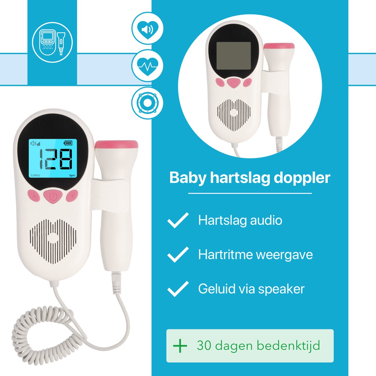 Doppler Luvion Deluxe-80 - Écouter le cœur de bébé