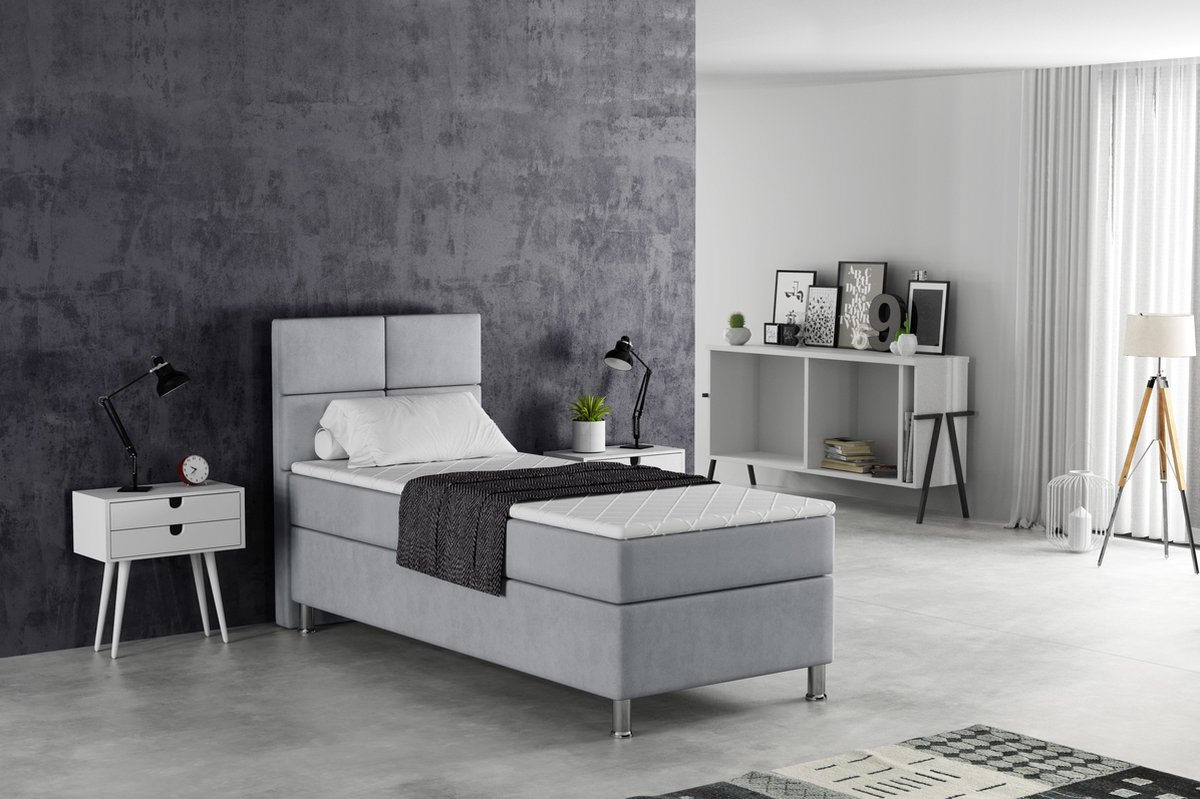 Meuba Napoli Boxspring Grijs 90x200 met Topper