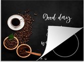 KitchenYeah® Inductie beschermer 60x52 cm - Koffie - Good day starts with coffee! - Koffieliefhebber - Inductie beschermer - Afdekplaat - Kookplaataccessoires - Afdekplaat voor kookplaat - Inductiebeschermer - Inductiemat - Inductieplaat mat