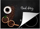 KitchenYeah® Inductie beschermer 75x52 cm - Kookplaat - Inductie beschermer - Good day starts with coffee! - Koffie - Koffie lover - Caffeine - Kookplaataccessoires - Afdekplaat voor kookplaat - Inductiebeschermer - Inductiemat - Inductieplaat mat