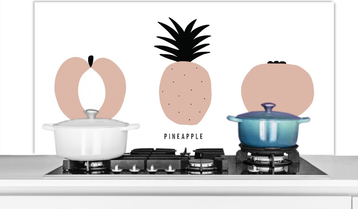 Spatscherm keuken - Fruit - Pastel - Design - Peer - Keuken - 120x60 cm - Keuken achterwand - Spatwand