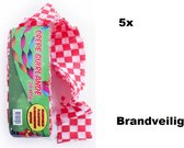 5x Guirlande crêpe ignifugée à carreaux rouge/blanc 24 mètres - FIRE SAFE - Décoration festival fête à thème Carnaval Brabant