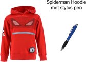 Spiderman - Marvel - Hoodie - Sweater met capuchon - met Stylus Pen. Maat 128 cm / 8 jaar.