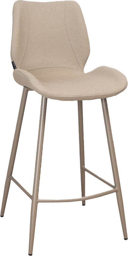 Bronx71® Tabouret de bar scandinave Jena taupe tissu recyclé 69 cm
