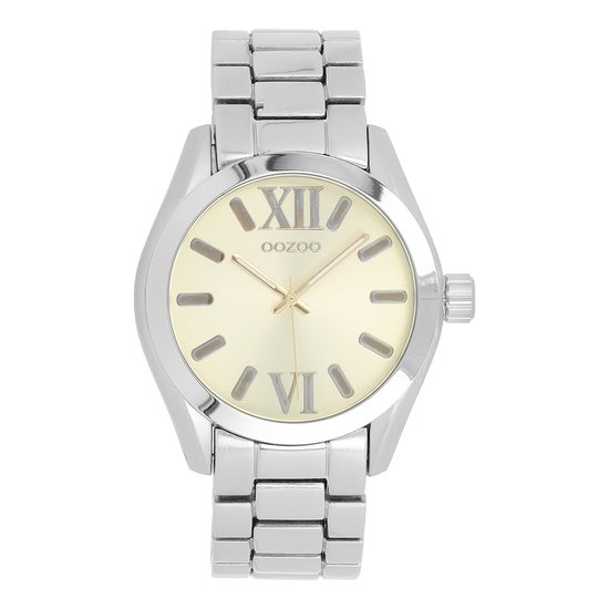 Zilverkleurige OOZOO horloge met zilverkleurige roestvrijstalen armband - C5716