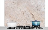 Spatscherm keuken 120x80 cm - Kookplaat achterwand Textuur - Beige - Patroon - Kunst - Muurbeschermer - Spatwand fornuis - Hoogwaardig aluminium