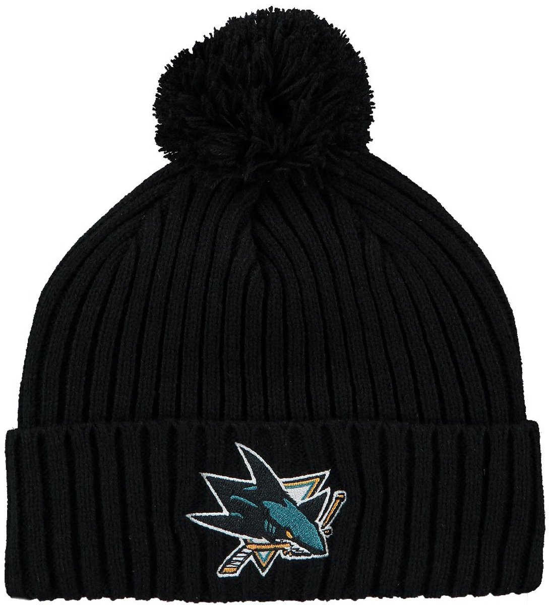 Fanatics - NHL - Core - Muts met Pom - San Jose Sharks - IJshockey - Zwart - One size
