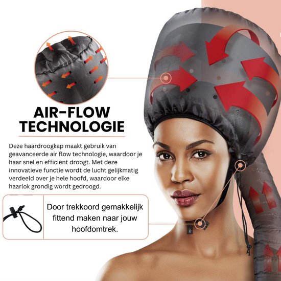 Haardroogkap - haardroogkap draagbaar - Stoomkap - Haar Stomer voor Thuis - Hair steamer - Zwart