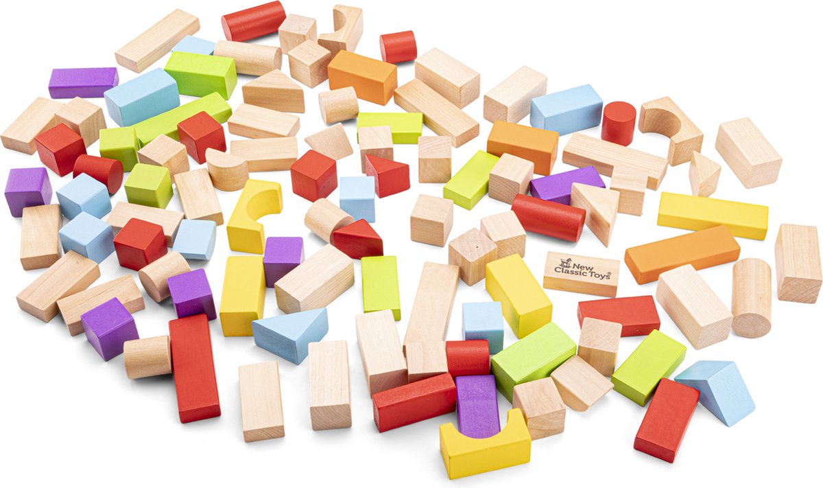 Woet® Houten Bouwblokken Set - 100-delige Blokkendoos - FSC - Educatief Speelgoed - Stimuleert Creativiteit - Vanaf 18 Maanden — afbeelding 6