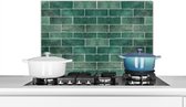 Spatscherm keuken 60x40 cm - Kookplaat achterwand Tegels - Groen - Design - Structuren - Muurbeschermer - Spatwand fornuis - Hoogwaardig aluminium