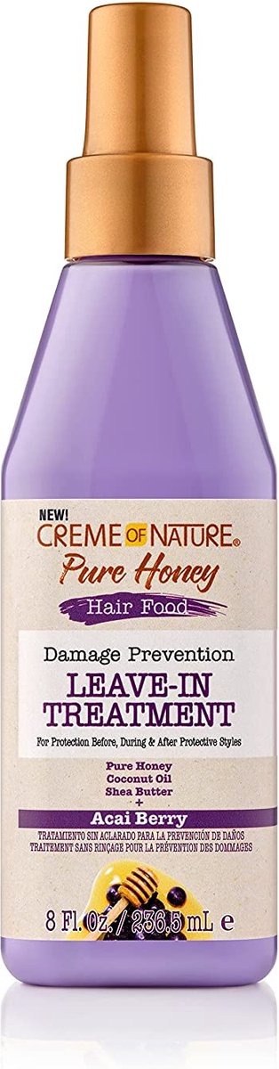Creme of Nature Pure Honey Hair Food Acai Leave-in Treatment 8oz