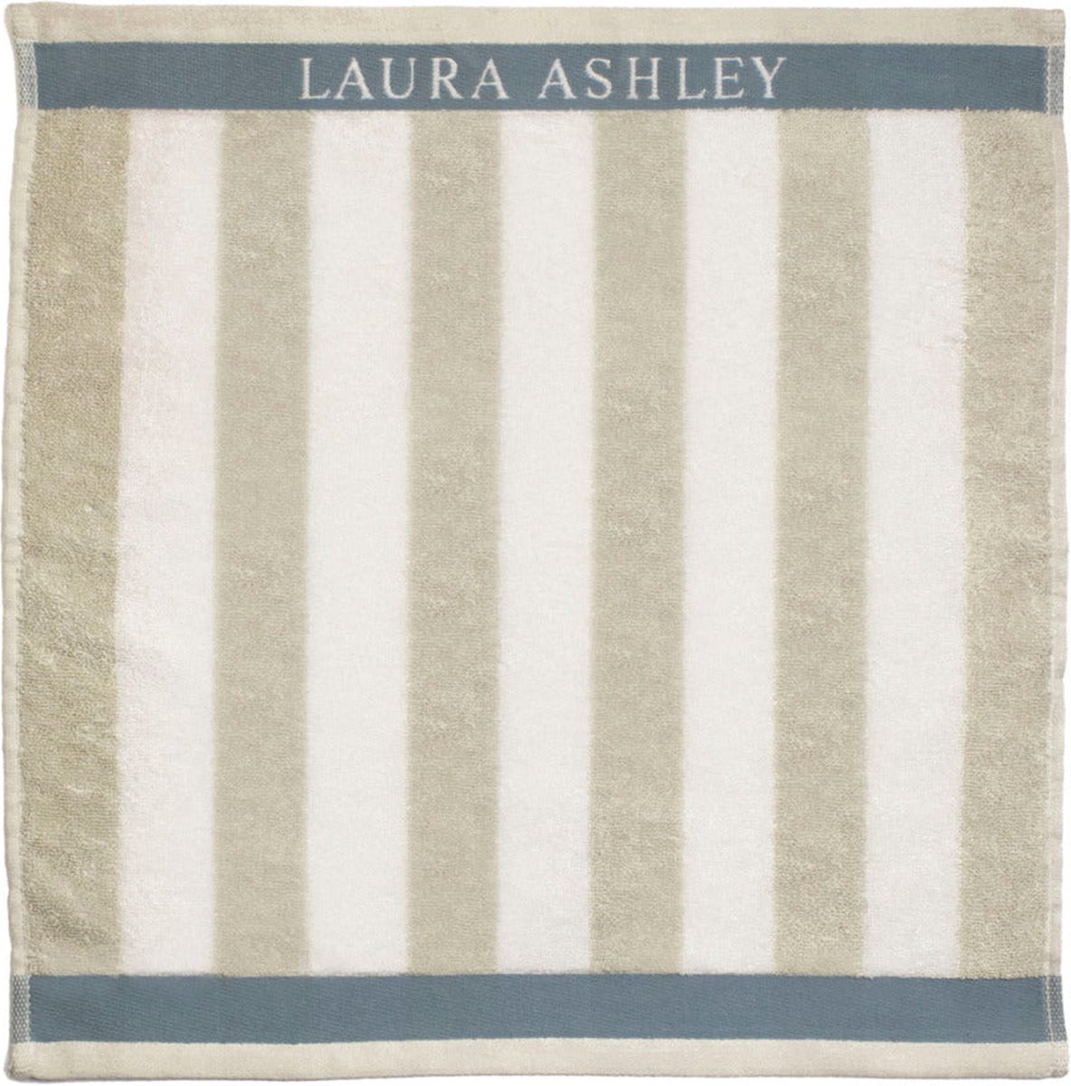 Laura Ashley keukendoek Cobblestone Stripe beige / wit 50 x 50 cm