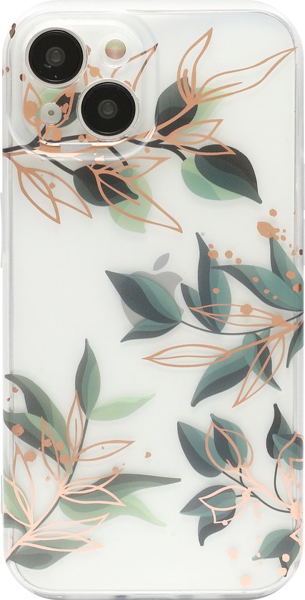 Case2go - Coque pour Apple iPhone 13 Pro Max - Imprimé Fleur - Vert / Or