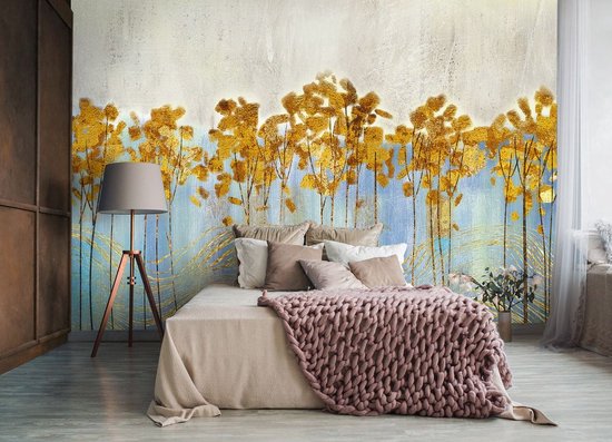 Papier peint photo - Papier peint intissé - Golden Leaves Art - 312 x 219 cm