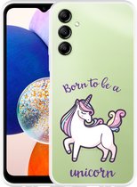 Cazy Hoesje geschikt voor Samsung Galaxy A14 4G/5G Born to be a Unicorn