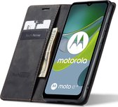 Hoesje geschikt voor Motorola Moto E13 - Book Case Leer Slimline Zwart