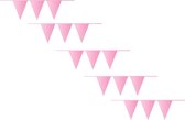 Vlaggenlijn - Baby roze - Plastic - 5 Stuks van 10 M - 50 Meter totaal - 21x28 Cm - Binnen en buiten.