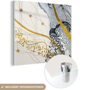 MuchoWow® Glasschilderij 50x50 cm - Schilderij acrylglas - Abstract - Goud - Natuur - Kunst - Foto op glas - Schilderijen