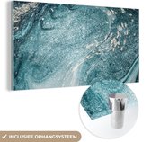 MuchoWow® Peinture sur verre - Pierres précieuses - Blauw - Nature - Marbre - Abstrait - 120x60 cm - Peintures sur verre acrylique - Photo sur Glas