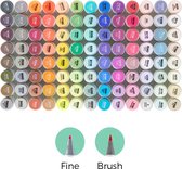 Ohuhu - Alcohol based Art markers Brush & Fine - set van 104 + Blender + etui (nieuwe kleuren)