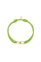 Fabric bracelet link Avocado Stainless Steel - Yehwang - Armband - 16 cm - Goud/Groen