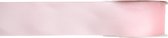 1x Hobby/decoratie roze satijnen sierlinten 1,5 cm/15 mm x 25 meter - Cadeaulint satijnlint/ribbon - Striklint linten roze