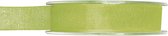 1x Hobby/decoratie groene organza sierlinten 1,5 cm/15 mm x 20 meter - Cadeaulint organzalint/ribbon - Striklint linten groen