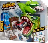 Ensemble de jeu Zuru T-rex Road Machines 4+ piste de course et dino et voiture cool.